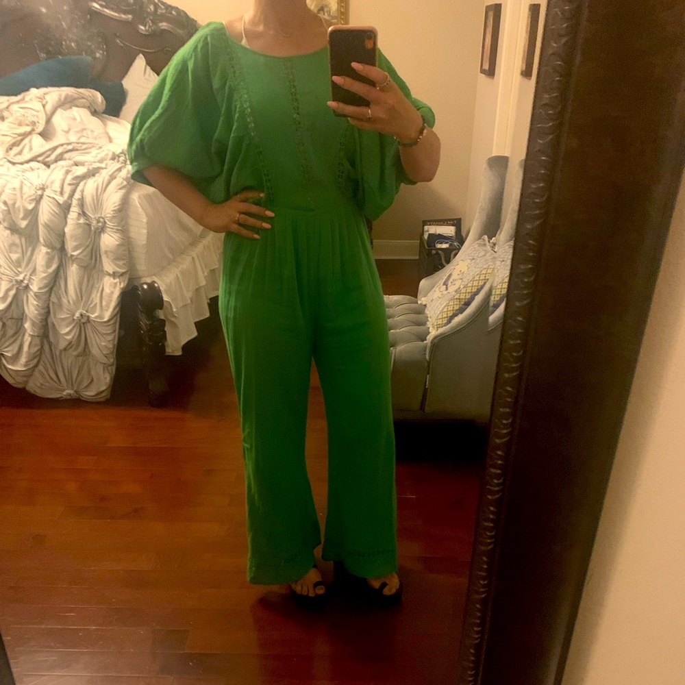 Free People green XS one piece jumpsuit